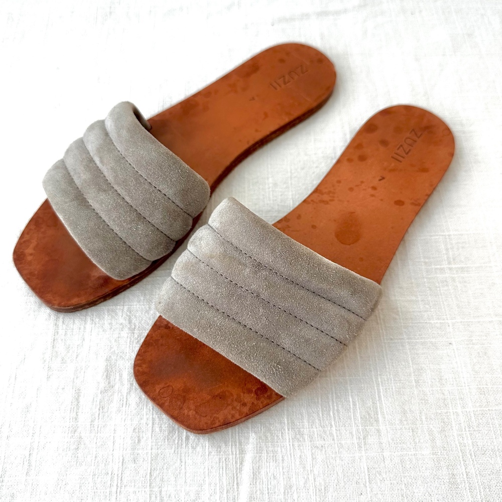 ZUZII Suede Slide Sandals‎ Casual Slip On Flats Minimalist Style Size 7